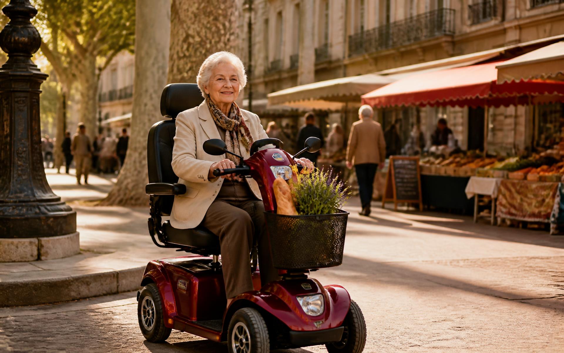 Hybrway folding 4-wheel mobility scooter in Classic Red, displayed on a clean background